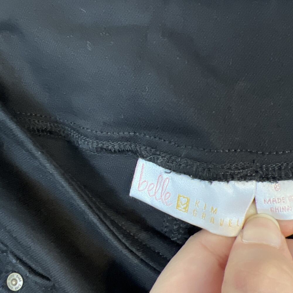 Belle by Kim Gravel Regular TripleLuxe Twill Mariner Crop Jeans Black Size 6 - Picture 11 of 13